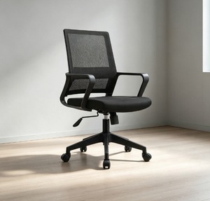 Chaise de bureau ergonomique en maille AY Office System, design moderne pour la maison et le bar, hauteur réglable, pivotante, accoudoirs fixes en plastique - Product Image 1