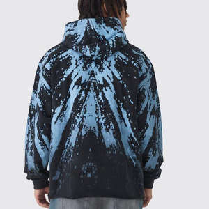 Sudadera con Capucha para Hombre, Estilo Oversize, con Logotipo Personalizado, Estampado Loopback, Borde Crudo, Básica, de Algodón, Estilo Urbano, con Bolsillos, en Oferta - Product Image 2