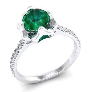 แหวนหมั้นเพชรโมอิสซาไนต์ REYES 925 เงินแท้ ได้รับการรับรองจาก GRA แหวนพลอยมรกตธรรมชาติคุณภาพพรีเมียม - Product Image 2