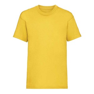 T-shirt jaune à manches courtes pour homme, col rond, coupe classique, couleur unie, en jersey polyester/coton, design vierge, personnalisable - Product Image 5