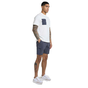 Conjunto de Camiseta y Pantalones Cortos Casuales para Hombre, Color Verde Oliva, Transpirable, Estilo Urbano, Verano, con Ribete en Contraste, para Uso Diario - Product Image 2