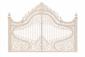 Imperial Palace Asian Wedding Stage Decor Luxury White Gold Royal Wedding Stage <b>Backdrop</b> with Carved Sofa Set & Decorative <b>Frame</b> - Product Image 4
