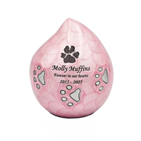 Urne funéraire rose pour bébé et animal de compagnie avec empreinte de patte, porte-cendres personnalisable, gravure sur mesure, durable, capacité de 200 pouces cubes