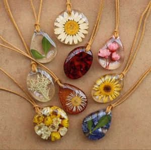 Custom Women Animal Style Horn Necklace DIY Handmade Real Touch <b>Pressed</b> Dried <b>Flower</b> Art Collectible - Product Image 4