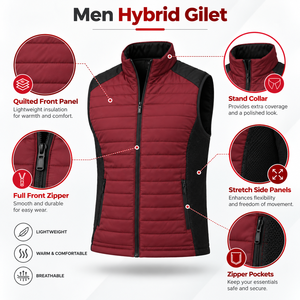 Gilet hybride softshell pour homme : panneaux latéraux flexibles, résistant au vent, confortable et protection légère pour les activités de plein air - Product Image 6