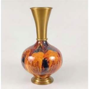 Vase en métal émaillé de luxe en forme de flamant rose, bord doré, pot de fleurs décoratif, centre de table artisanal, décoration de mariage et de maison - Product Image 6