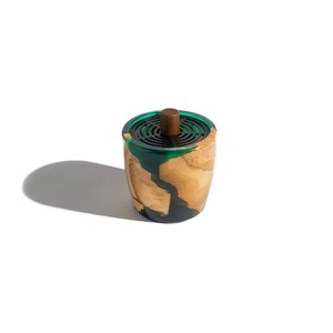 Brûleur d'encens Oud Bakhoor de luxe artisanal en bois et résine, Mabkhara arabe haut de gamme pour une décoration élégante de la maison, diffuseur de parfum - Product Image 2