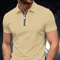 Chemises polo pour hommes 100% coton, de haute qualité, service de logo personnalisé ODM, séchage rapide, manches courtes, motif uni, polo à demi-zip
