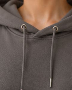 Sudadera con Capucha Oversize para Mujer, Color Gris, con Estampado Floral, de Algodón y Felpa, Manga Larga, Estilo Casual Urbano - Product Image 6