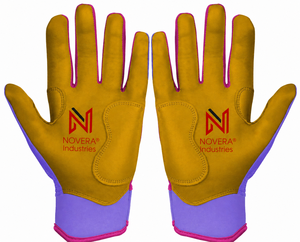 Nouveaux gants de frappe professionnels pour baseball/softball à manchette courte en cuir de chèvre antidérapant avec fermeture auto-agrippante sur mesure - Product Image 2