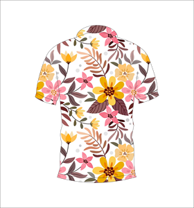 Custom <b>White</b> Floral Print <b>Polo</b> Shirt Short Sleeve Breathable Casual Golf Uniform T Shirt for Men Women - Product Image 2