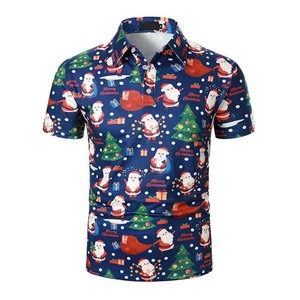 <b>Men's</b> <b>Christmas</b> Santa Print Polo <b>Shirt</b> Short Sleeve Collar Tee Holiday Casual Top High Quality <b>Christmas</b> T-<b>shirt</b> For <b>Men</b> Unisex - Product Image 2