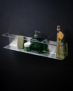 Estante de Baño de Acero Inoxidable, Montado en la Pared, de 2 Niveles, Rectangular, Metal Pulido, Diseño Minimalista, Impermeable - Product Image 2