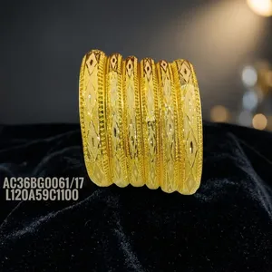 ALANKEET CREATIONS แฟชั่นดีไซน์ใหม่ กำไลรูปดอกไม้ทองเหลืองชุบทอง 18K หนึ่งกรัม เครื่องประดับงานแต่งงานทันสมัยสำหรับผู้หญิง - Product Image 5