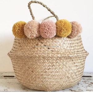 Cesta de vientre de algas marinas ecológica, venta al por mayor, almacenamiento plegable decorativo hecho a mano de Vietnam para lavandería y artículos listos para regalo para el hogar - Product Image 4