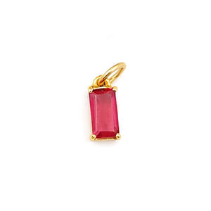 Pendentif en pierre naturelle plaqué or, forme baguette de tourmaline rose, coupe rectangulaire, pour collier et boucles d'oreilles - Product Image 6