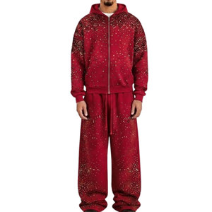 Servicio OEM, MOQ Bajo, Diseño de Logotipo Personalizado, Trajes Deportivos con Pedrería para Hombre, Venta Caliente, Material Duradero y Transpirable - Product Image 1