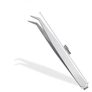 Pince à épiler chirurgicale Morje en acier inoxydable de précision avec pointe lisse, prise en main parfaite et longueur de 10 mm pour l'extension des cils - Product Image 6