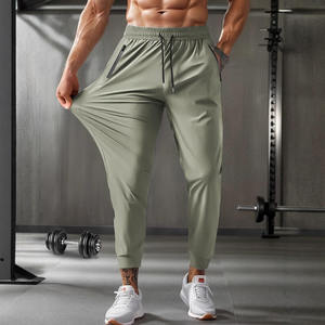Oem Customized logo Design Ice Silk Men's Gym Sports Breathable Training Fitness Running Zipper Pocket <b>Trousers</b> Sweatpants - Product Image 5