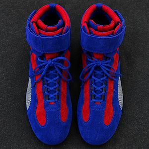 Bottes de moto bleues et rouges à boucle de cheville en cuir véritable, légères, respirantes, avec semelle extérieure en caoutchouc et semelle intermédiaire en EVA, toutes saisons, bout fermé - Product Image 3
