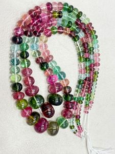 Perles rondes lisses en tourmaline multi-tons 8-20 mm, brins de 20 pouces, pierres précieuses naturelles pour la création de bijoux à prix de gros - Product Image 4