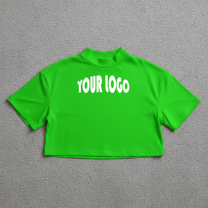Custom Women's Cotton Polyester Embroidery Crop Tops Long Sleeve T Shirts Oversized Loose Off the Shoulder Sweatshirts for Lady - Product Image 1