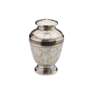 Urnes de crémation pour adultes en laiton doré et blanc, pour cendres humaines personnalisées, très vendues, fabricant indien à bas prix - Product Image 1