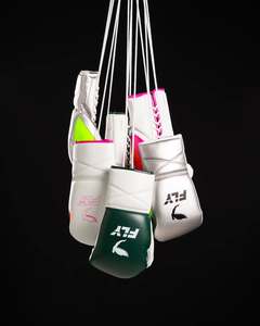 New Arrival High Quality <b>Silver</b> Neon Green Lace-Up Laced Boxing <b>Gloves</b> Sparring Training <b>Gloves</b> Genuine Leather Custom Logo - Product Image 2