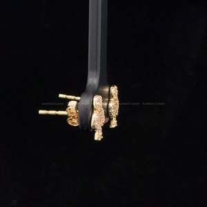 0.30 CT Round Lab Grown Diamond 14K Yellow Gold Nature <b>Inspired</b> Studs Tree Stud Earrings Everyday <b>Jewelry</b> Gift for Her - Product Image 2