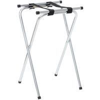 Élégant Porte-Plateau en Acier Allié Chromé Poli de Luxe Moderne, Support de Rangement pour Armoire 49.5x38.1x78.7cm, Type Portable sur Pied
