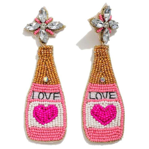 Boucles d'oreilles pendantes en forme de fleur pour femmes, style bohème, multicolores, perlées, plaquées or, en résine acrylique, accessoires de fête - Product Image 5