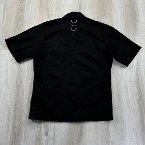 Wholesale <b>Men's</b> Gothic Punk Short Sleeve Shirt Heavy Cotton with D-Rings Metal Zippers Emo Streetwear Top - Product Image 6