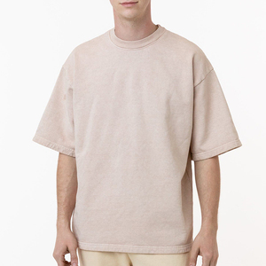 เสื้อยืดผู้ชายคุณภาพสูงรักษ์โลกแบบใหม่ สไตล์วินเทจสั่งทำพิเศษ ผ้าฝ้ายถัก 100% ทรงโอเวอร์ไซส์ ทรงบ็อกซี่ ดีไซน์หลวม - Product Image 1