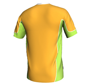เสื้อฟุตบอลคอกลมสีส้มสำหรับผู้ชาย แขนสั้น ระบายเหงื่อได้ดี ลายธงชาติแบบเรขาคณิต ตัดสี โพลีเอสเตอร์ ทรงปกติ ใส่ได้ทุกฤดู - Product Image 6