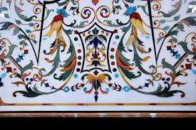 Carreaux floraux modernes en marbre incrusté faits à la main, imperméables, ignifuges et anti-moisissures pour intérieurs de luxe, usage domestique et commercial - Product Image 2