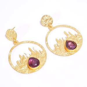 Boucles d'oreilles de créateur plaquées or 14 carats pour filles, bijoux faits à la main, design unique, fabricant de bijoux sur mesure - Product Image 2