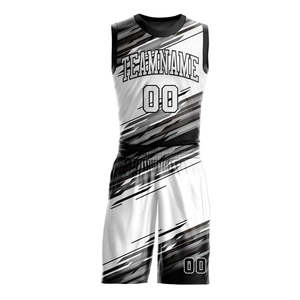 Uniformes de basketball respirants à manches courtes, imprimés avec logo, de qualité supérieure, 100 % polyester, couleurs personnalisées pour la saison estivale - Product Image 2