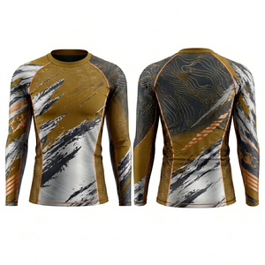เสื้อรัดกล้ามเนื้อ MMA สำหรับฝึกซ้อม BJJ แขนยาว ขายส่งจากโรงงานโดยตรง รับผลิตตามแบบ พร้อมสกรีนโลโก้ OEM - Product Image 6