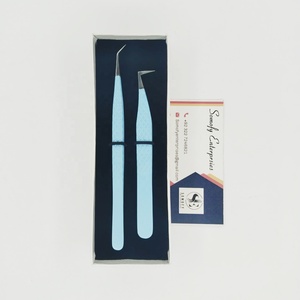 Pinzas Profesionales Somofy Enterprises de Acero Inoxidable con Nano Grip para Extensiones de Pestañas, 90 y 45 Grados, Volumen Ruso, Sostenibles - Product Image 1