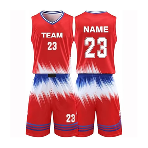 Custom Men's and Women's Basketball Jersey Breathable Uniform in Black and Red Printed Design Any Color Welcome - Product Image 1