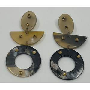 Pendientes de Cuerno de Búfalo Natural de Lujo, Hechos a Mano, con Cristales, Accesorios de Moda - Product Image 1