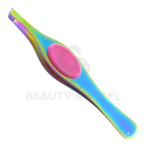 Ensemble de pinces à épiler professionnelles pour sourcils à pointe inclinée avec poignée ergonomique en caoutchouc pour une épilation et un toilettage de précision - Product Image 3