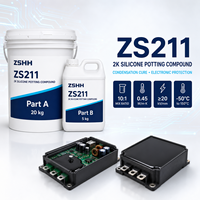 Composé de scellement en silicone noir bicomposant réparable à faible dureté, étanche, pour LED, PCB, électronique automobile
