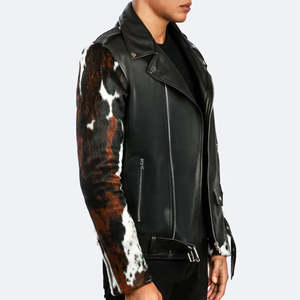 Veste en cuir de vachette pour homme, très tendance, style actuel pour l'hiver. - Product Image 2