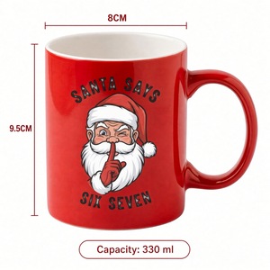 Taza de Cerámica Navideña de 330 ml al por Mayor, Diseño de Papá Noel, Caja de Regalo, Taza de Café, Ideal para Regalo Navideño, OEM, ODM, Etiquetas Privadas - Product Image 6