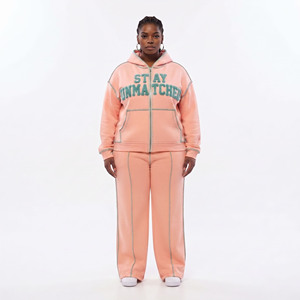Survêtement à capuche pour femmes grandes tailles, fermeture éclair intégrale, imprimé, coupe ample décontractée, streetwear, chaud pour l'hiver, design 2 en 1 - Product Image 6