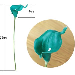 20 Pezzi di Calla Artificiali Color Teal, Bouquet per Matrimoni, Addio al Nubilato, Decorazioni per la Casa, Calla Finte. - Product Image 2