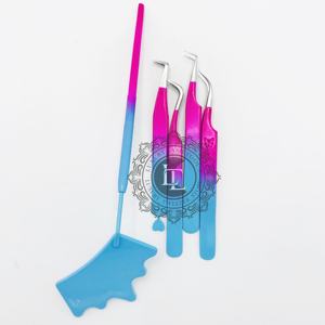 Pinzas de Punta plateada Ombre recién llegadas, pinzas de extensión de pestañas de etiqueta privada de acero inoxidable, polvo sostenible probado a mano - Product Image 4