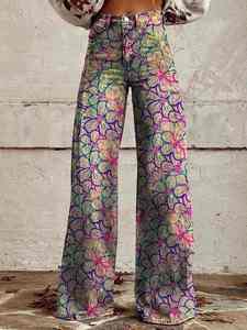 กางเกงยีนส์ทรงบานสำหรับผู้หญิง ผลิตตามสั่ง OEM สวมใส่สบาย กันน้ำ เอวสูง ทรงปกติ ผ้าโพลีเอสเตอร์/คอตตอน ระบายอากาศได้ดี ติดกระดุม - Product Image 3