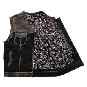 Gilet en cuir et toile pour motard infanteriste - Product Image 5